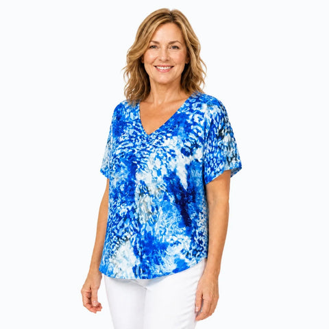 Claire Powell - Modal V Neck Top-Snow Cat