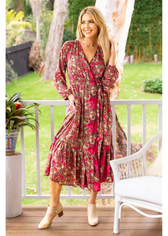 Cienna - Frill Wrap Dress-Sofia
