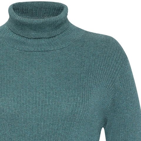 Mansted - Tilda 1 Ply Eco Cotton Turtle Neck Knit-DK Sea