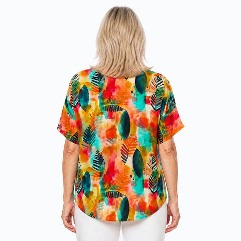 Claire Powell - Modal V Neck Top-Tropicana