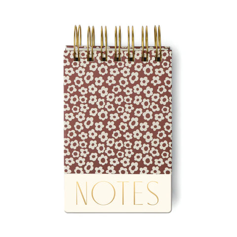Designworks - Twin Wire Chunky Notepad - Burgundy Groovy Floral