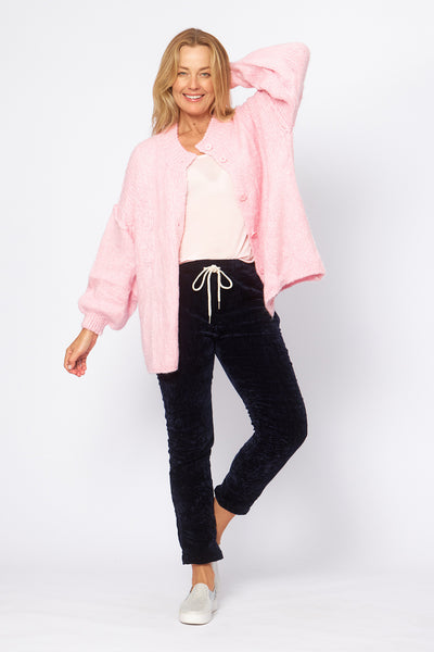 La Strada - Velvet Crushed Pant - Navy
