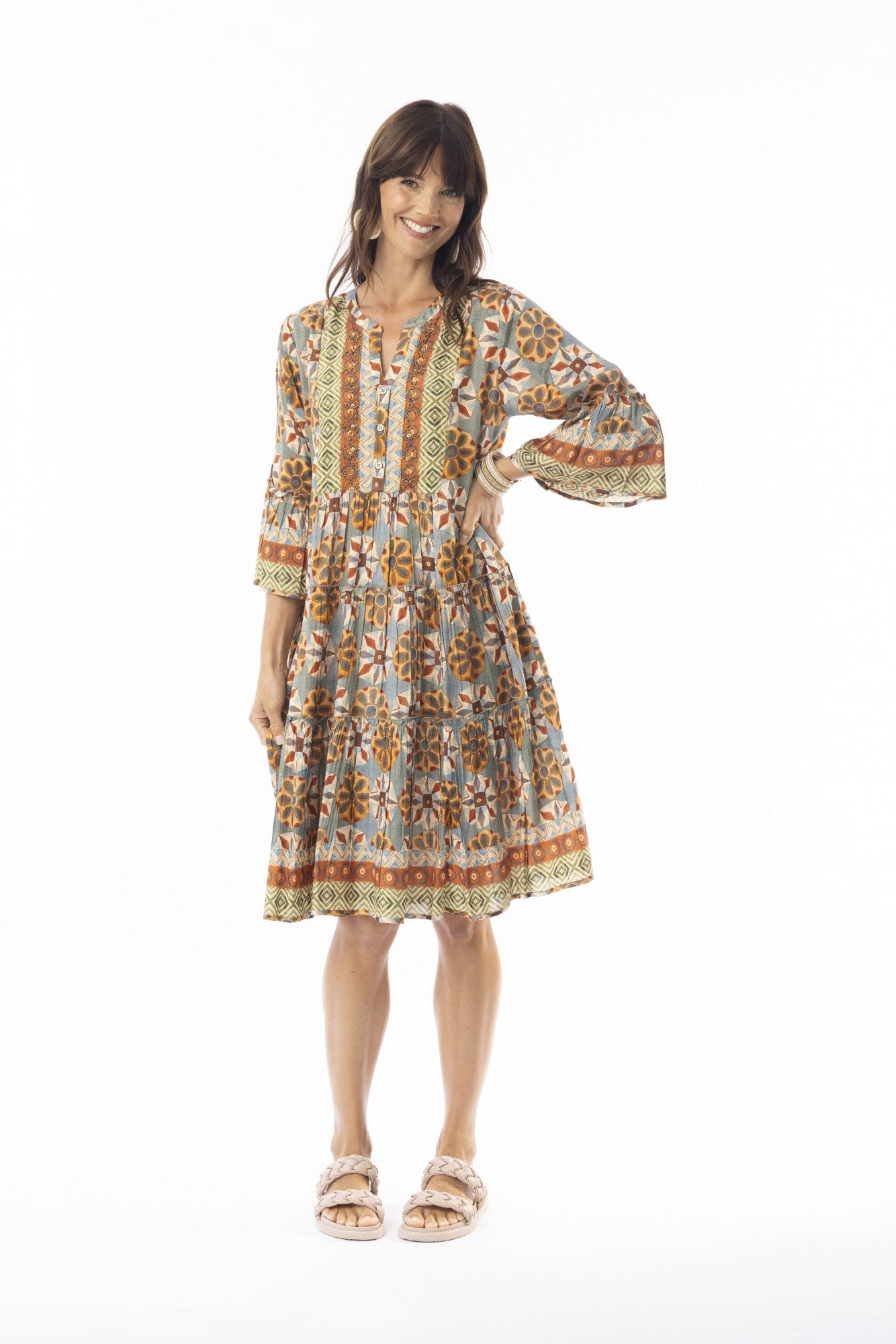Escape by OQ - Vera Layers Frill Sleeve Dress