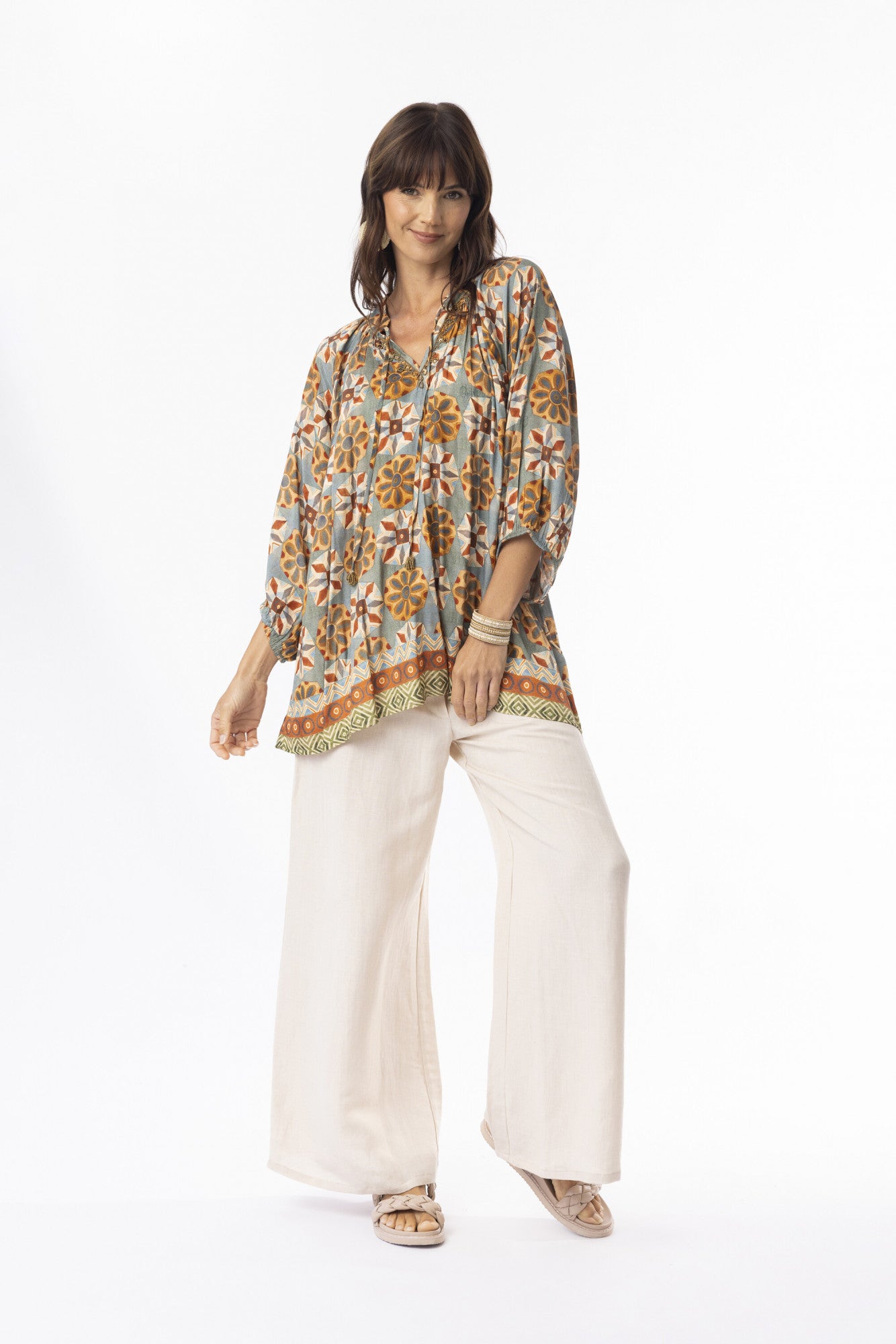 Escape by OQ - Vera Retro Floral Blouse