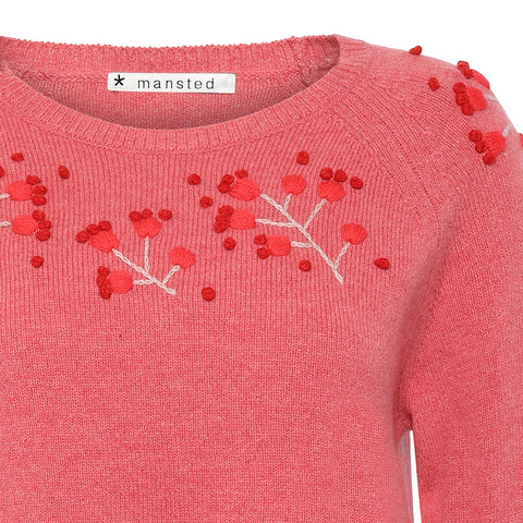 Mansted - Vicky - Edelweiss Crew Pullover - Coral