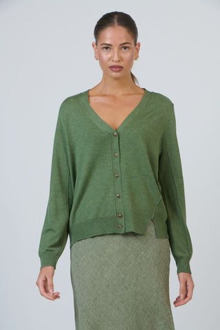 O&J - Viscose Cashmere Blend Cardigan - Sap