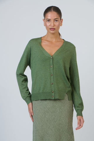 O&J - Viscose Cashmere Blend Cardigan - Sap