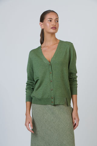 O&J - Viscose Cashmere Blend Cardigan - Sap