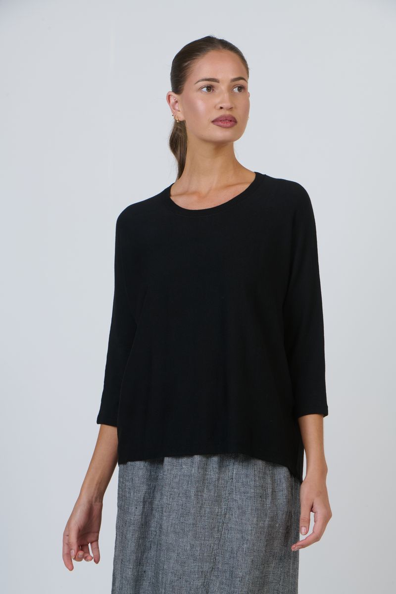 O&J - Viscose Cashmere Blend Jumper-Black