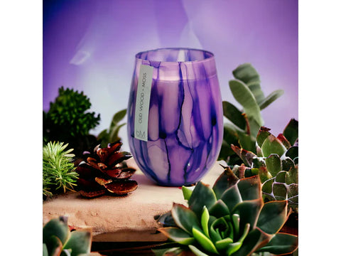 Black MILK - Watercolour Candle Purple - Oud Wood & Moss