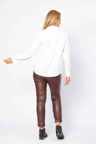 La Strada - Wet Pant Look - Brown