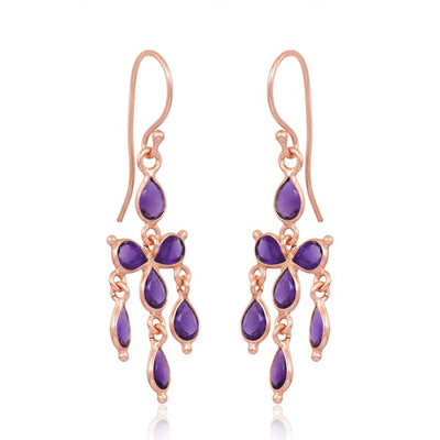 Sterling Silver Vermeil Dangle Gemstone Earrings
