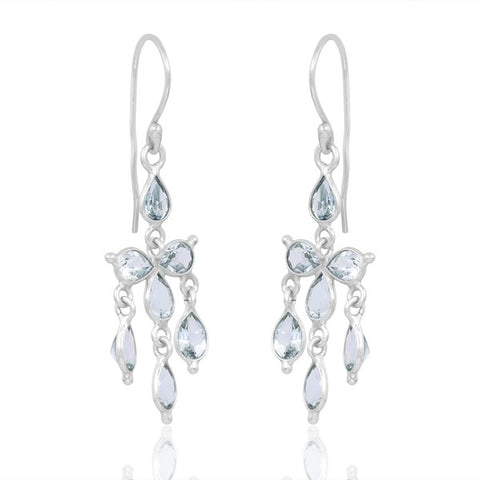 Sterling Silver Vermeil Dangle Gemstone Earrings