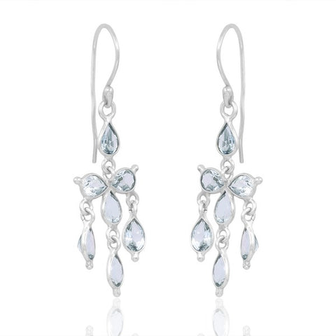 Sterling Silver Vermeil Dangle Gemstone Earrings
