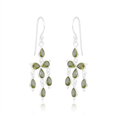 Sterling Silver Vermeil Dangle Gemstone Earrings