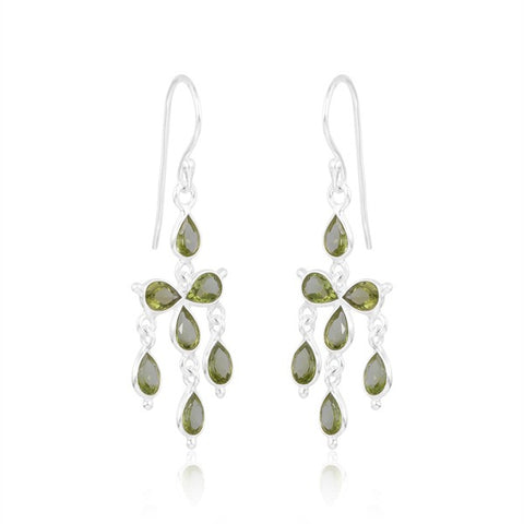 Sterling Silver Vermeil Dangle Gemstone Earrings