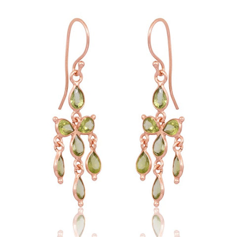 Sterling Silver Vermeil Dangle Gemstone Earrings