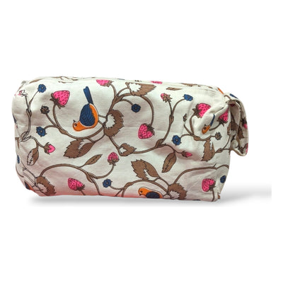 Fabric Toiletry Pouch - Off White/ Printed