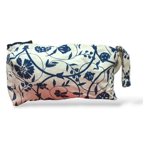 Fabric Toiletry Pouch - Off White/ Printed