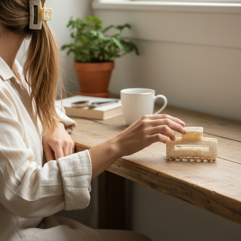 Melange - Medium Acetate Hair Claw Clip – Effortless French Twist | 7.5cm