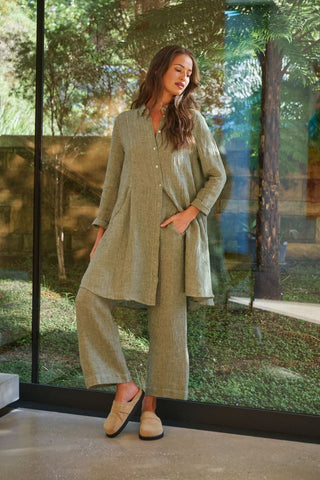 Naturals by O&J - Wide Leg Linen Pant-Oregano