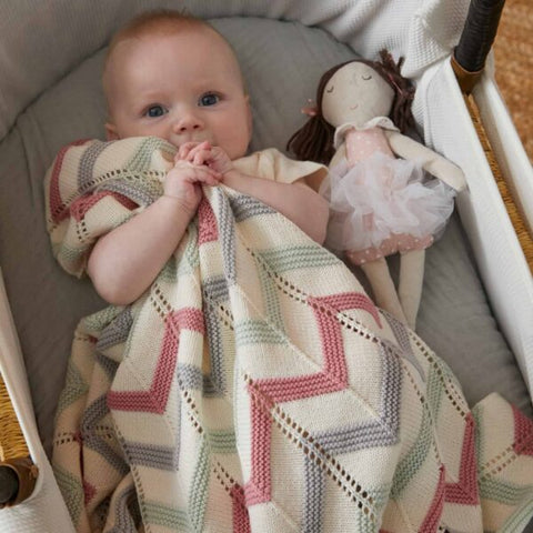 Pilbeam Living - Jiggle & Giggle Zig Zag Blanket Blush