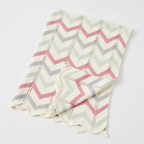 Pilbeam Living - Jiggle & Giggle Zig Zag Blanket Blush