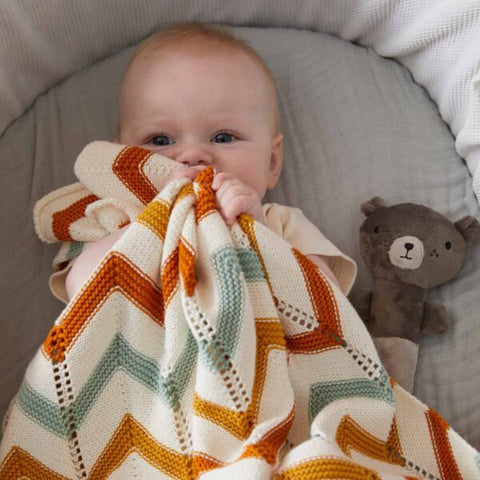 Pilbeam Living - Jiggle & Giggle Zig Zag Blanket Brick