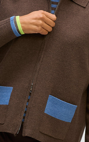 LD+Co - Zip Through Jacket-Cocoa