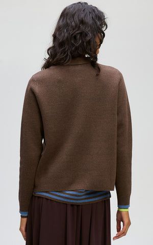 LD+Co - Zip Through Jacket-Cocoa