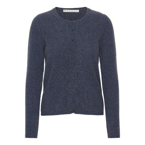 Mansted - Zolanda Yak Wool Easy Crew Cardigan- Soft Blue