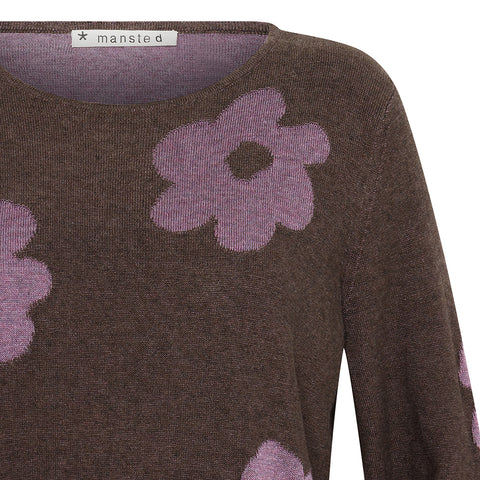 Mansted - Bliss Eco Crew Knit - DK Brown/ Mauve