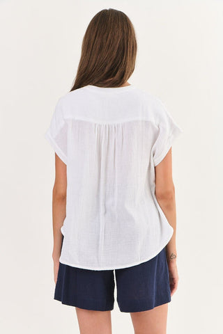 Namastai - White Cheesecloth Cotton Top
