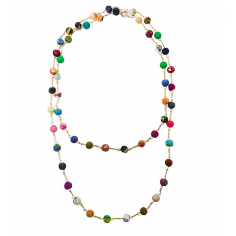 WorldFinds - Dotted Long Kantha Necklace