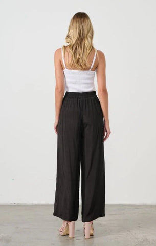 Holmes & Fallon - Half Elastic Waist Wide Pant-Black