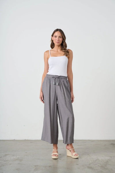 Caju - Wide Leg Palazzo Pant-Grey