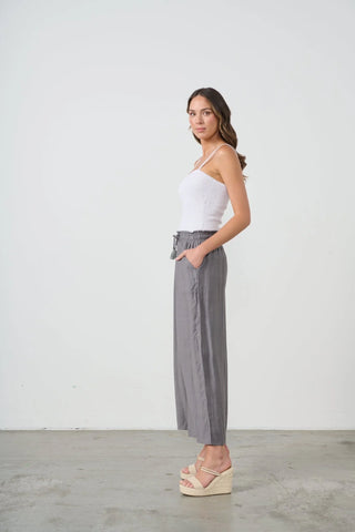 Caju - Wide Leg Palazzo Pant-Grey