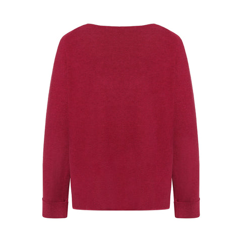 Mansted - Moriko Garter Crew Knit-Dark Pink