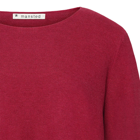 Mansted - Moriko Garter Crew Knit-Dark Pink