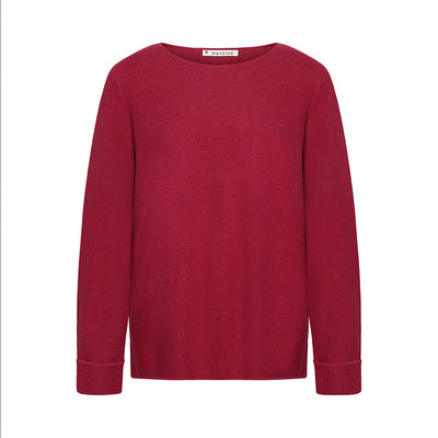 Mansted - Moriko Garter Crew Knit-Dark Pink