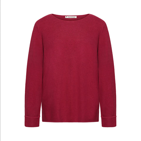 Mansted - Moriko Garter Crew Knit-Dark Pink