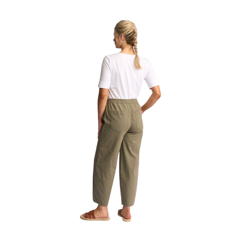 Vassalli - Dione Ankle Gazer Barrel Leg Pant - Army
