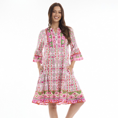 Escape by OQ - Maalti Frill Hem Dress - Pink