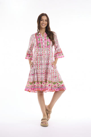Escape by OQ - Maalti Frill Hem Dress - Pink