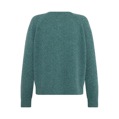 Mansted - Korrine - Lambswool Basketweave Cardigan - Sea