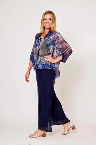 La Strada - Silky Lined Pants - Navy