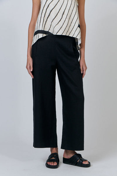 Naturals by O&J - Wide Leg Linen Pant-Black