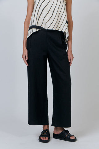 Naturals by O&J - Wide Leg Linen Pant-Black