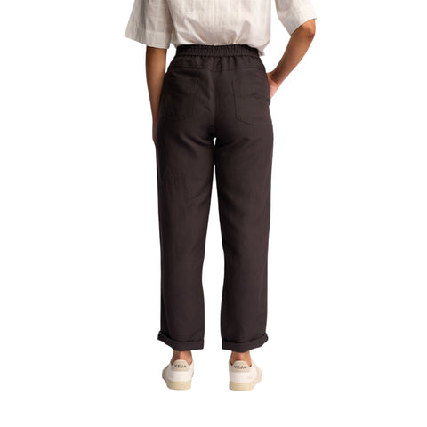 Vassalli - Oxford Ankle Gazer Pull On Pant - Chocolate