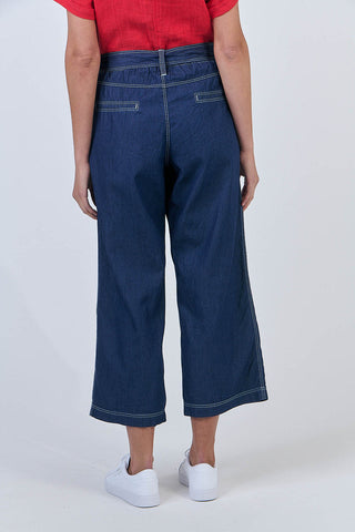 Naturals by O&J - Cotton Wide Leg Long Pants - Chambray